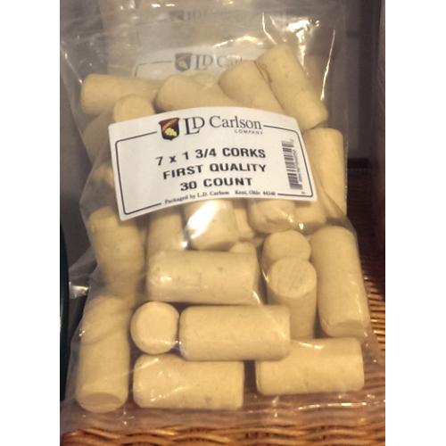 Wine Corks 7 Corks, Straight, Bag of 30 Michigan Brew Supply