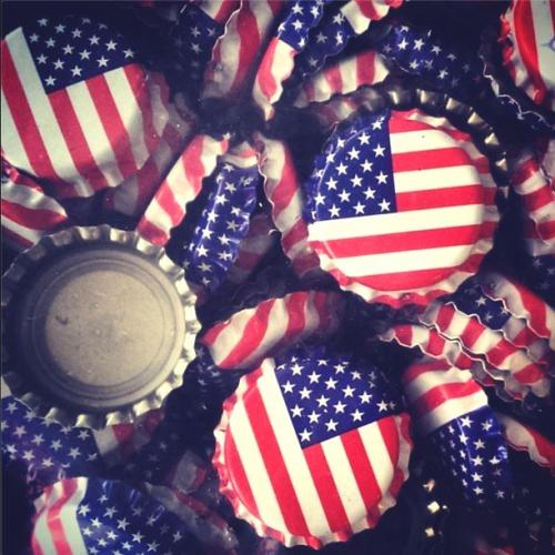 Beer Bottle Caps - American Flag - Michigan Brew Supply - Home Brewing