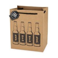 Beer Carrier - 6 Pack Mass Kraft Gift Bag