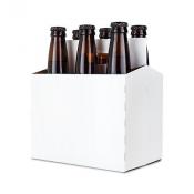 Beer Carrier - 6 Pack, White Cardboard