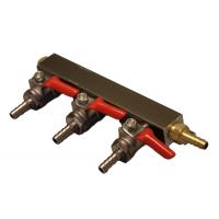 Gas Manifold - 3 Way Supply with 1/4