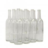 Wine Bottles - 750mL Clear Bordeaux Bottles, Flat Bottom