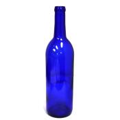 Wine Bottles - 750mL 5th Cobalt Blue Bordeaux Bottles, Flat Bottom