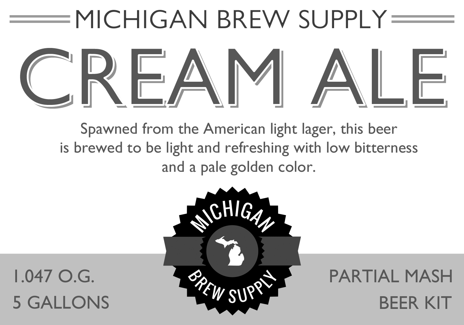 Cream Ale Extract Brewing Kit Michigan Brew Supply Home Brewing