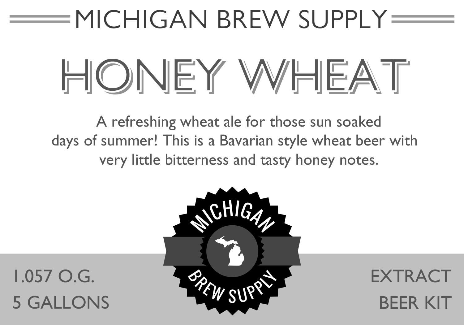 Honey Wheat Extract Brewing Kit Michigan Brew Supply Home Brewing