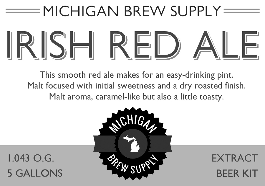 Irish Red Ale Extract Brewing Kit Michigan Brew Supply Home Brewing