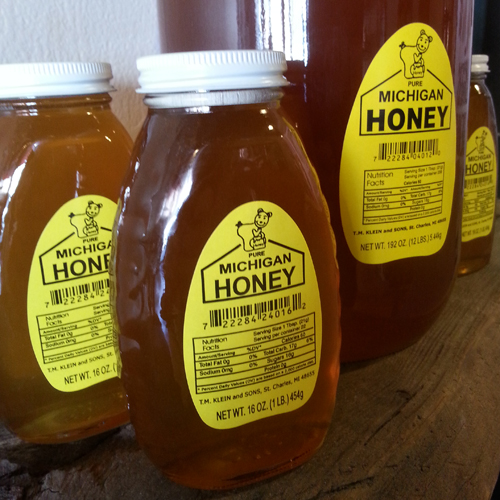 Honey 1 lb Michigan Honey in Jar Michigan Brew Supply Home