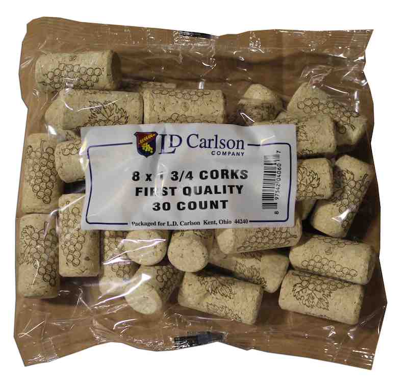 Wine Corks 8 x 1 3/4" Corks, Michigan Brew Supply Home Brewing
