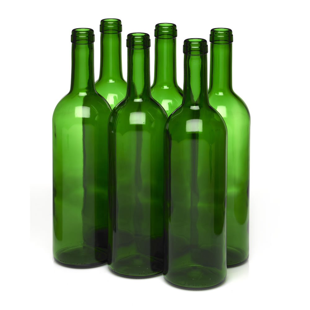 Wine Bottles 750mL Green Bordeaux Bottles, Flat Bottom Michigan Brew Supply Home Brewing